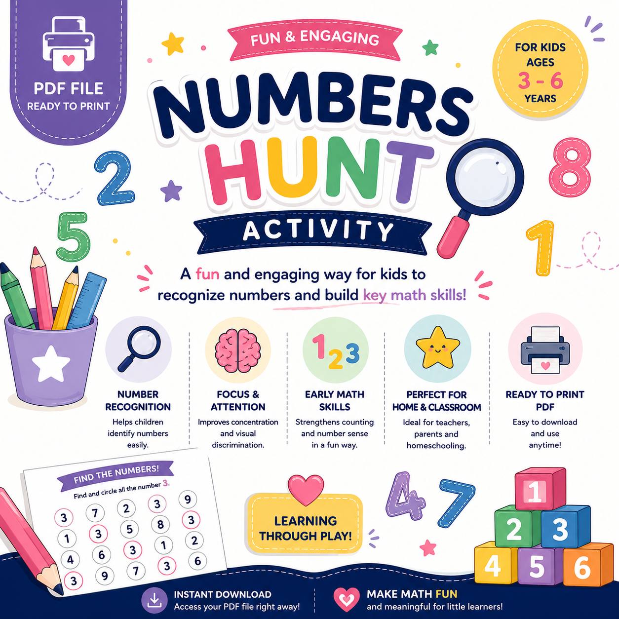 NUMBER HUNT ACTIVITY.