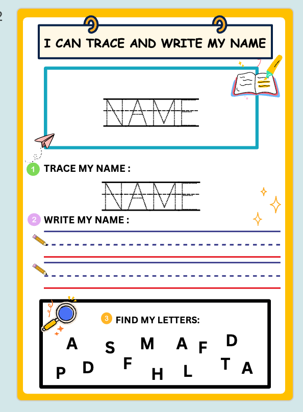 I can trace and write my name