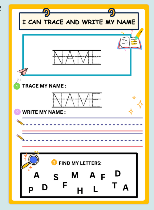 I can trace and write my name